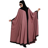Front open designer kaftan with lace work- Puce pink Front open designer kaftan with lace work- Puce pink